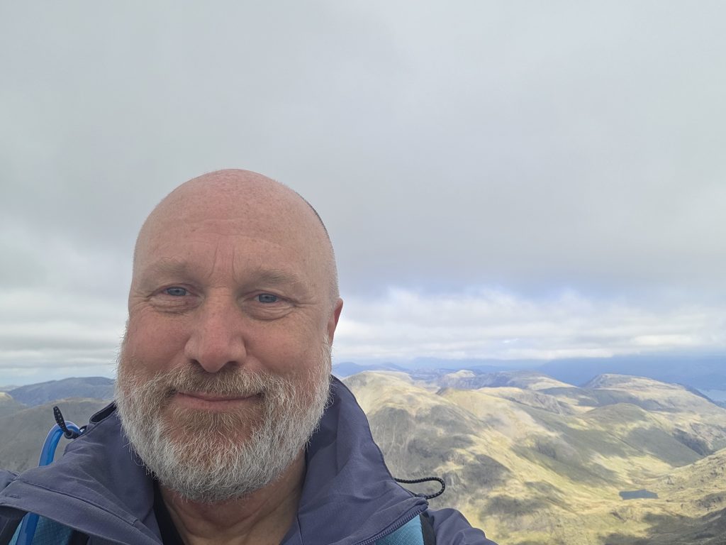 Laurence Scotford at the summit of Scafell Pike