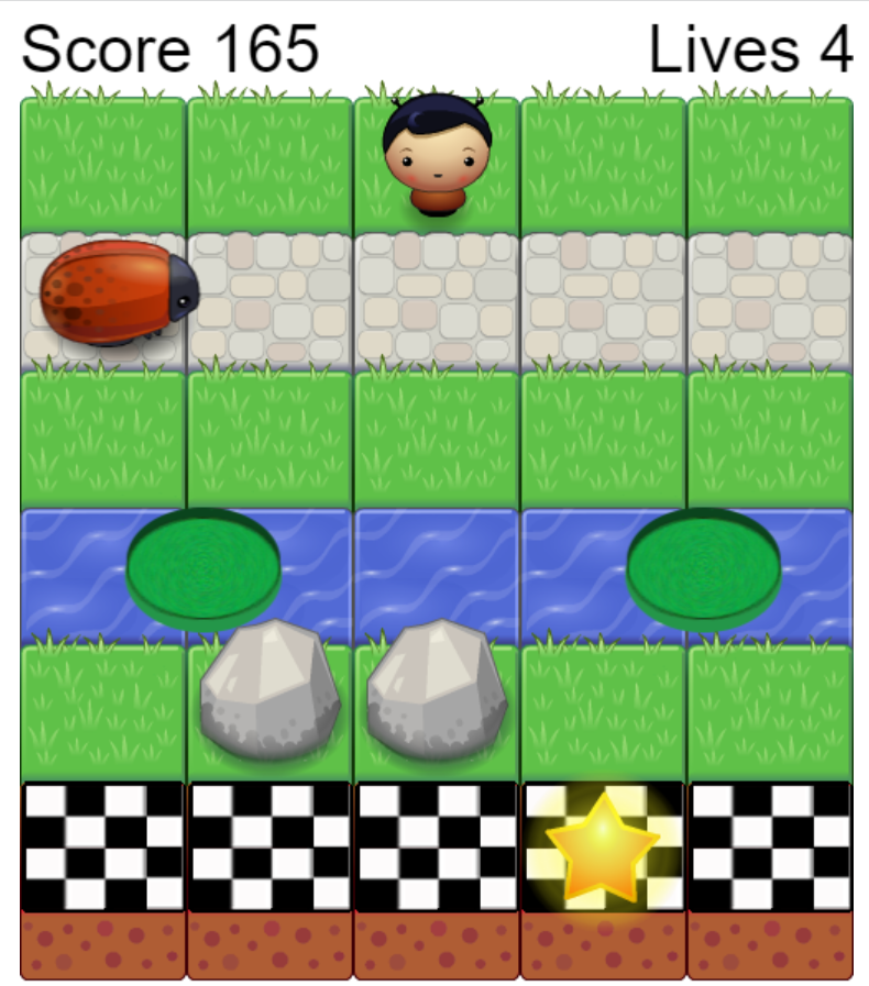 A screenshot of the game showing impassable rocks.